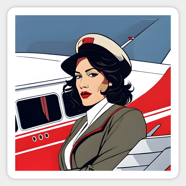 Golden Age Air Hostess QANTAS Sticker by SNAustralia